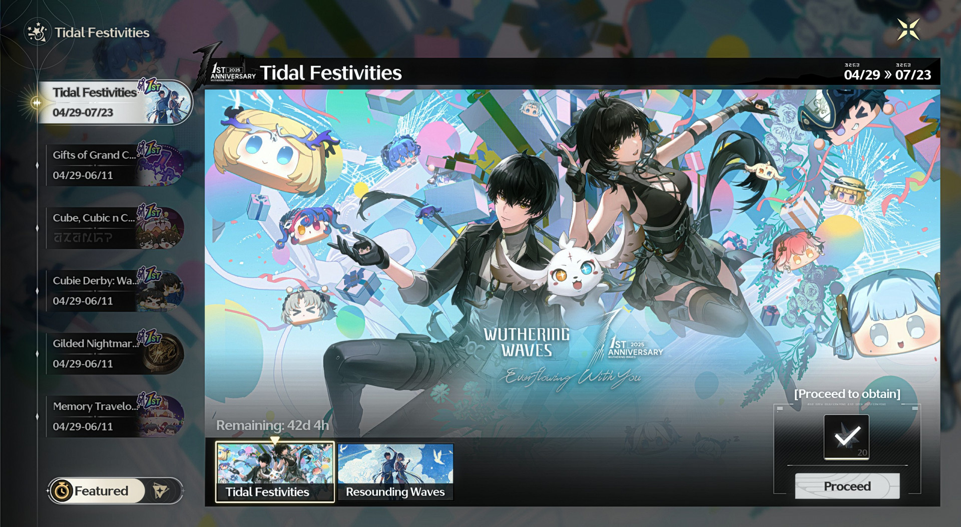Ивенты Tidal Festivities и Resounding Waves в версии 2.3 Wuthering Waves