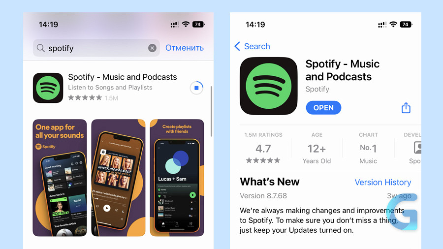Как скачать Spotify на iOS