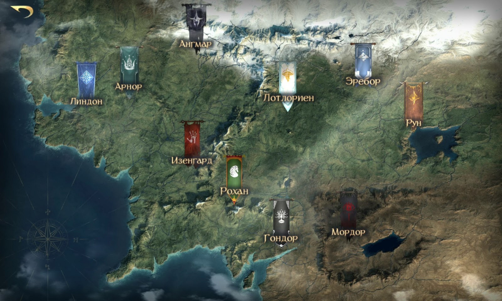Карта фракций в The Lord of the Rings: Rise to War