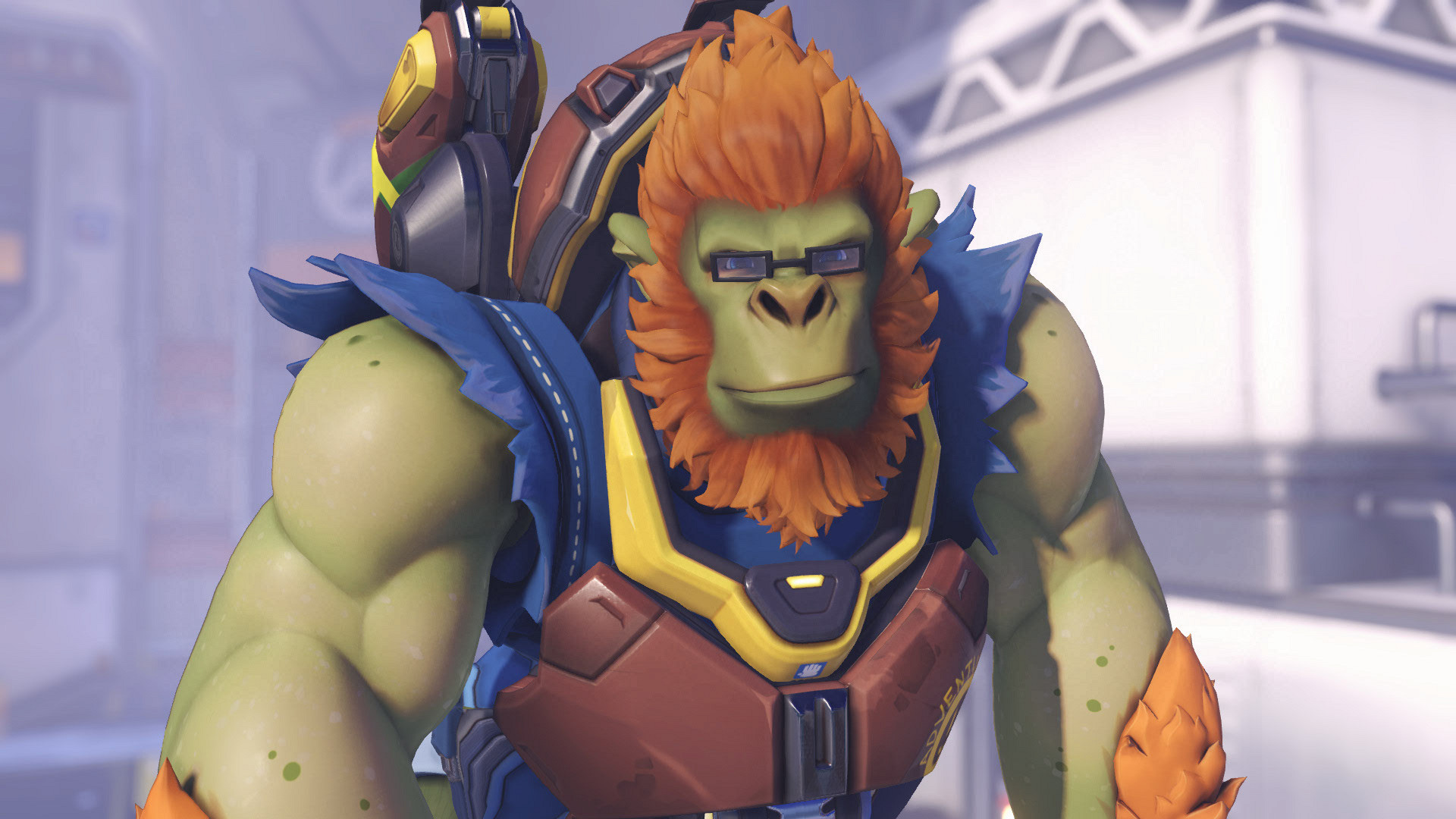 Облик Бланки из Street Fighter на Уинстона из Overwatch
