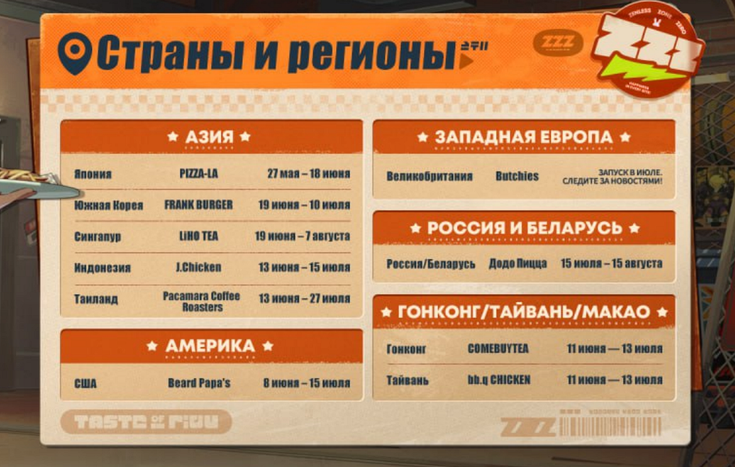 Страны и регионы события «Охота за вкусом»