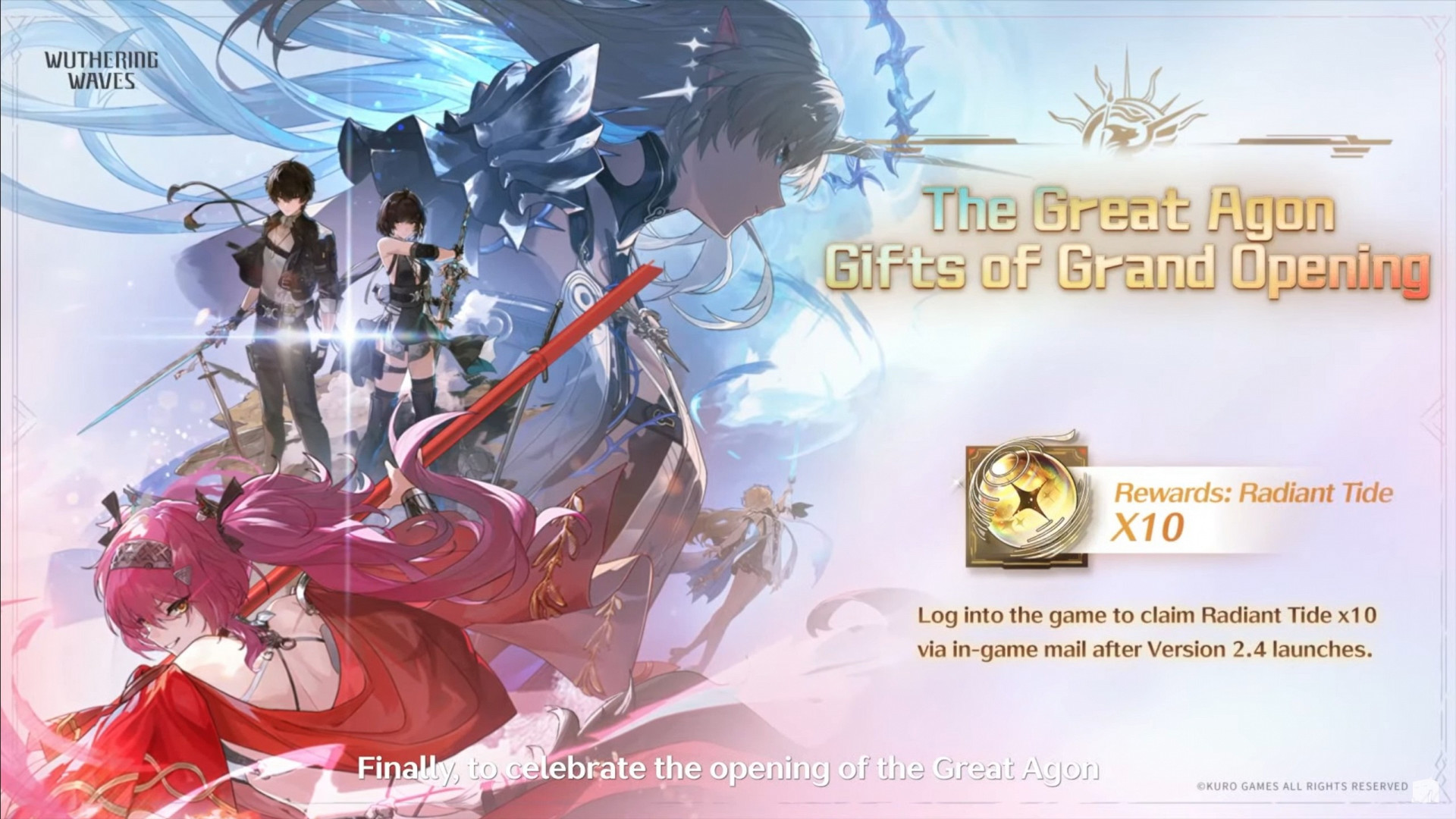 10 круток в 2.4 Wuthering Waves с событием The Great Agon Gifts of Grand Opening