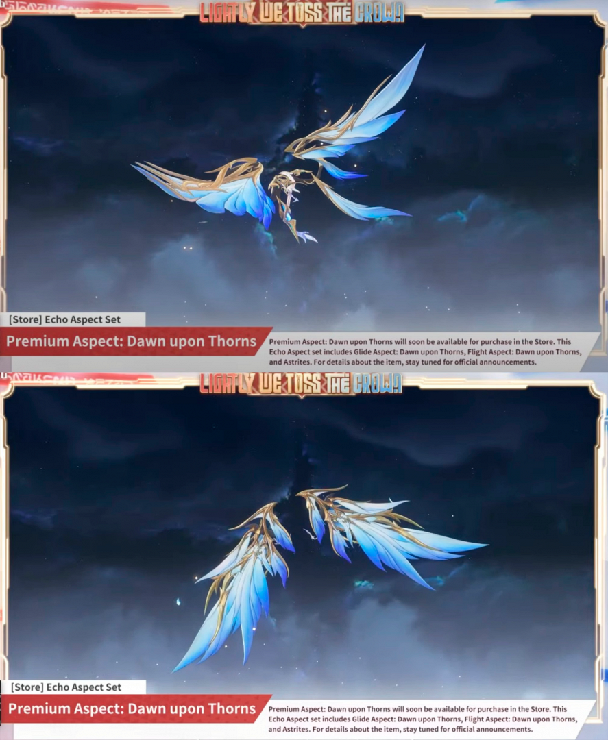 Платные крылья и глайдер Premium Aspect: Dawn upon Thorns в 2.4 Wuthering Waves