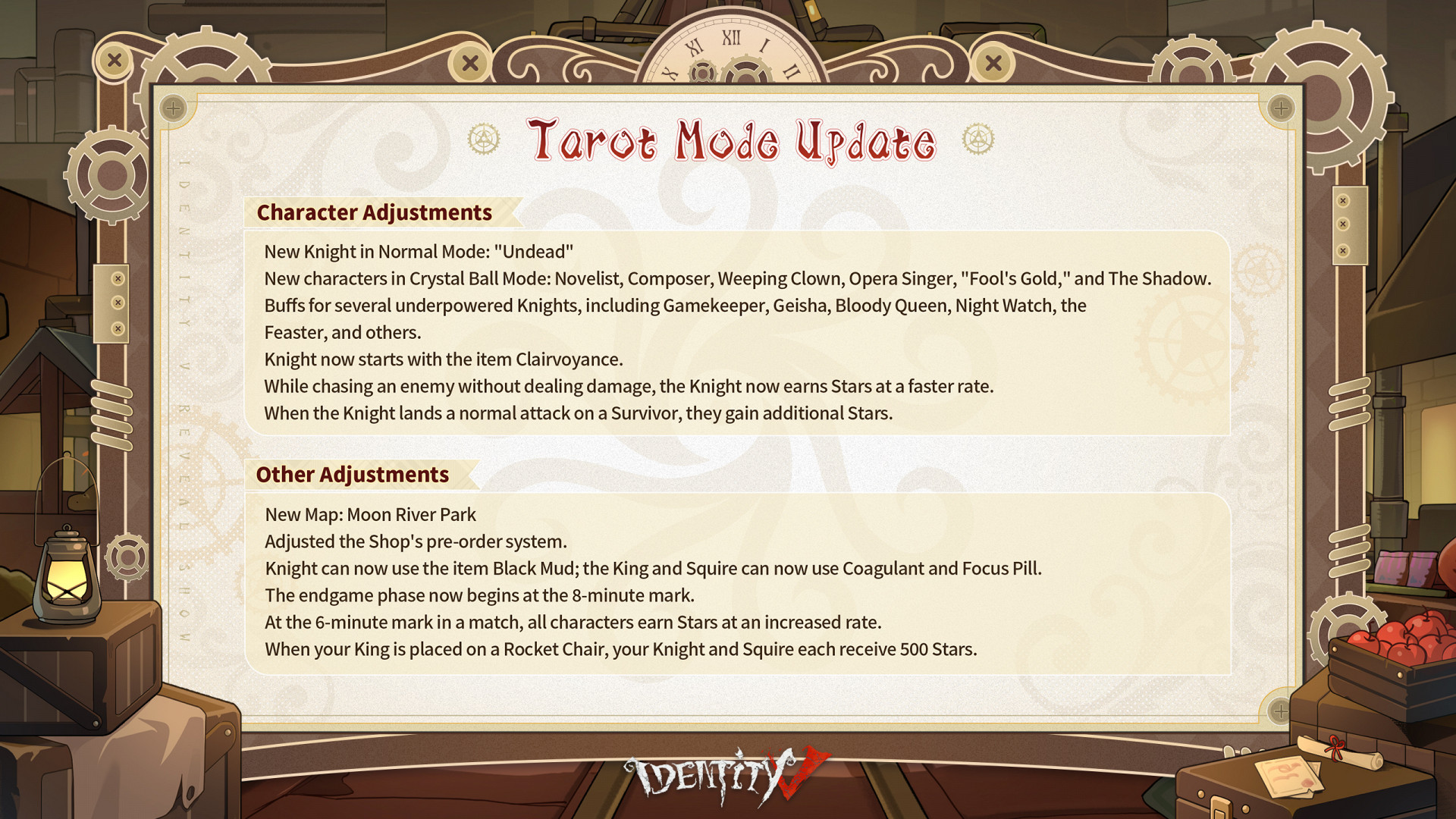 Обновление режима Tarot в Identity V