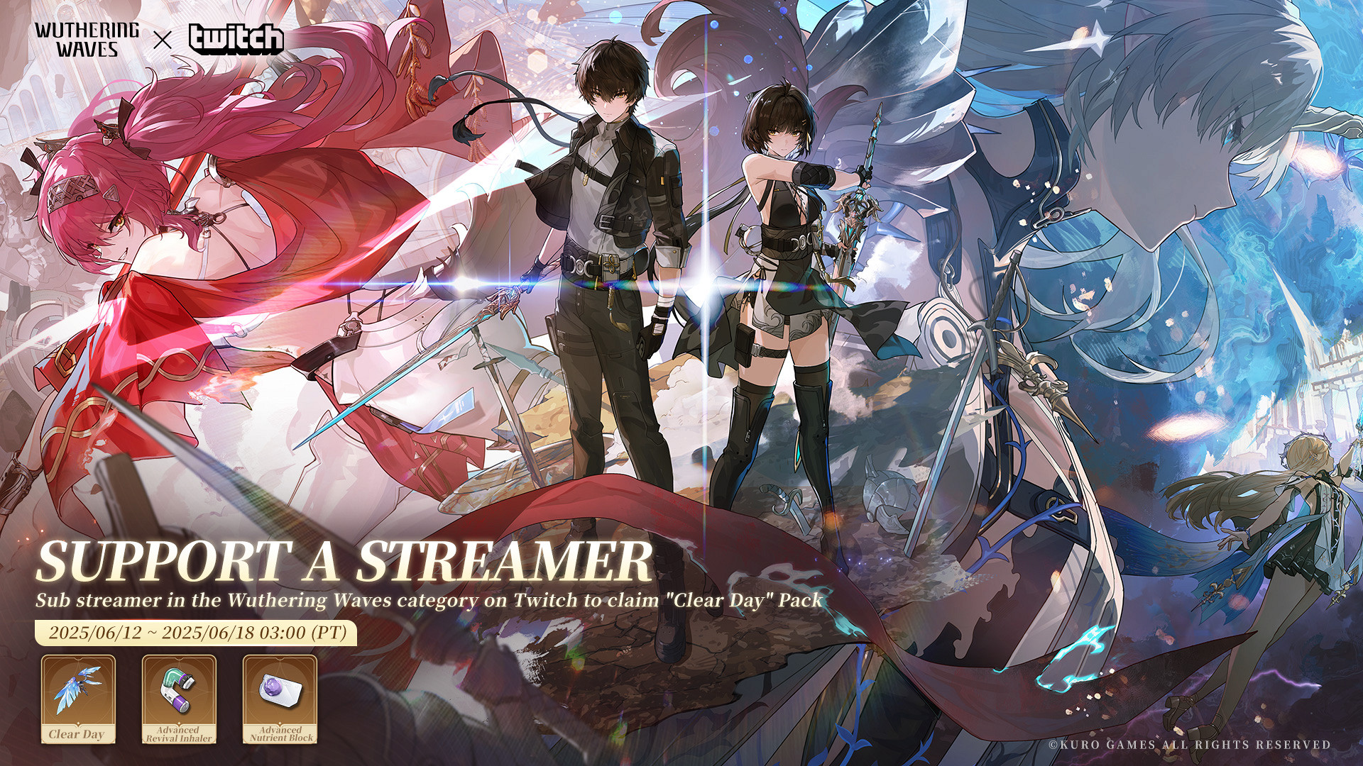 Глайдер Clear Day за Wuthering Waves x Twitch: Support a Streamer Part II