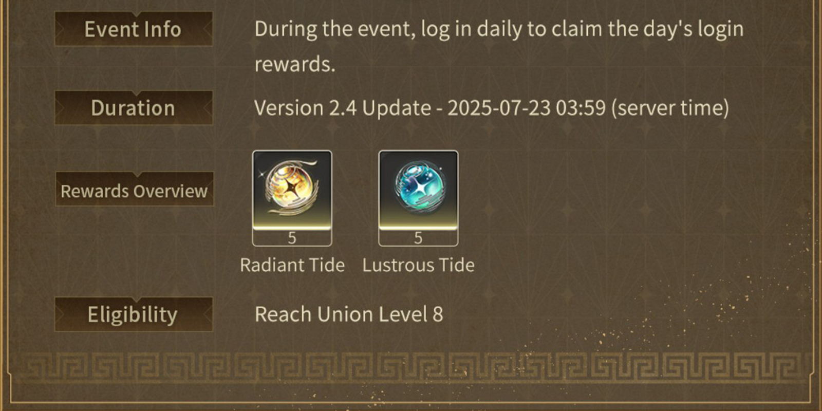 Lustrous Tide и Radiant Tide в Gifts of Applause