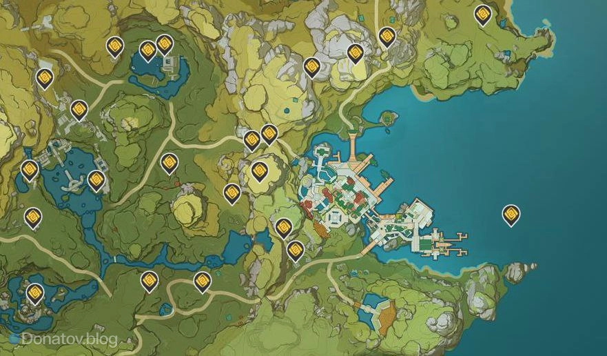 Интерактивная карта Геокулов в Genshin Impact: как найти все окулусы в Ли Юэ