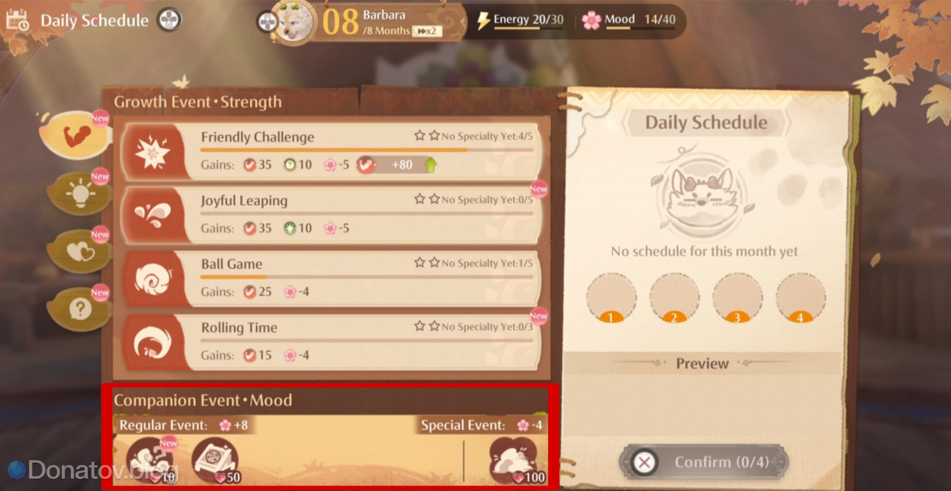 Строка Companion Event в Behemoth Guardian Project