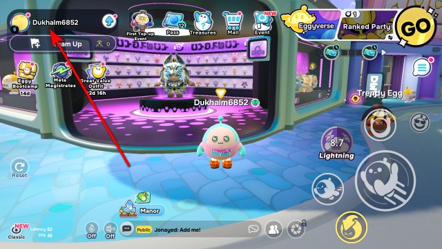 Главный экран игры Eggy Party