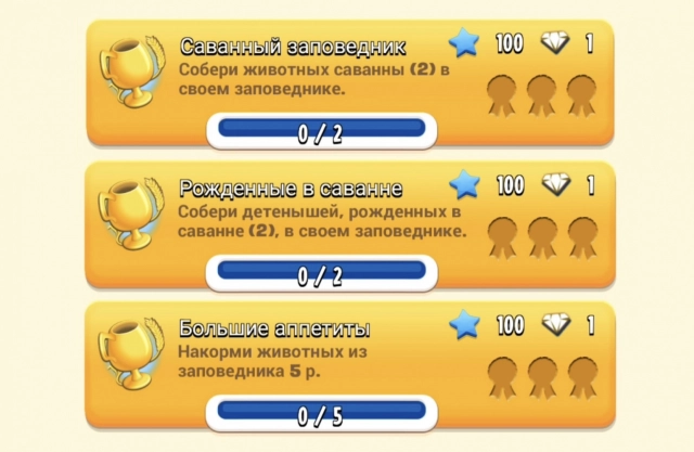 Полный список достижений раздела «Заповедник»