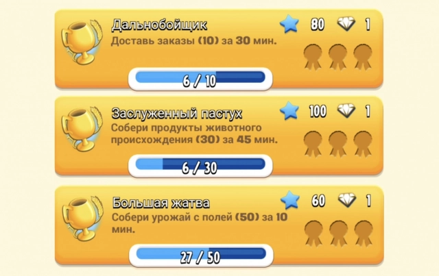 Полный список достижений раздела «На время»