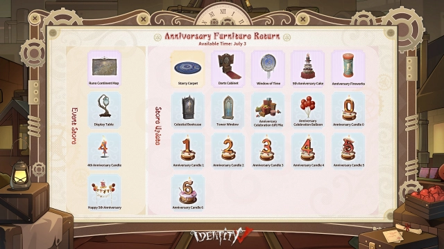 Возвращение мебели Годовщины в Identity V