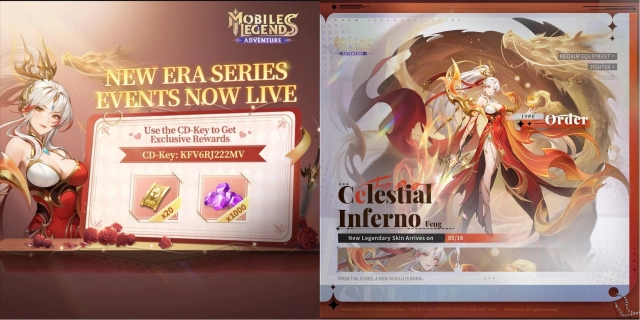 Скин Celestial Inferno из серии Dragonfire Saga на пятизвёздочного героя Фэн