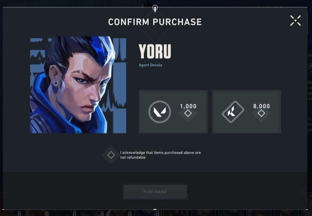 Окно разблокировки Yoru