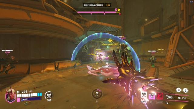 Пример геймплея за героя Ткач Жизни Overwatch 2