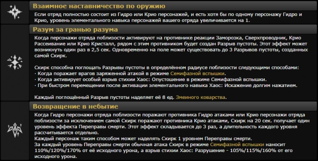 Описание пассивных талантов Скирк