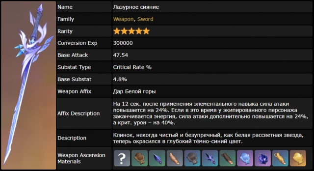 Лазурное сияние в Genshin Impact