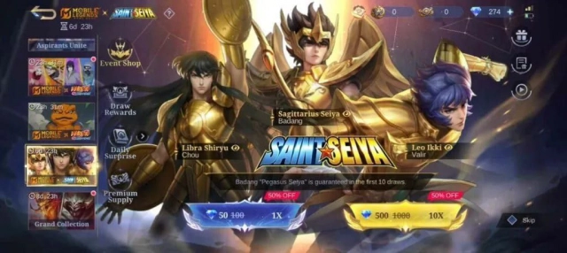 Событие MLBB × Saint Seiya