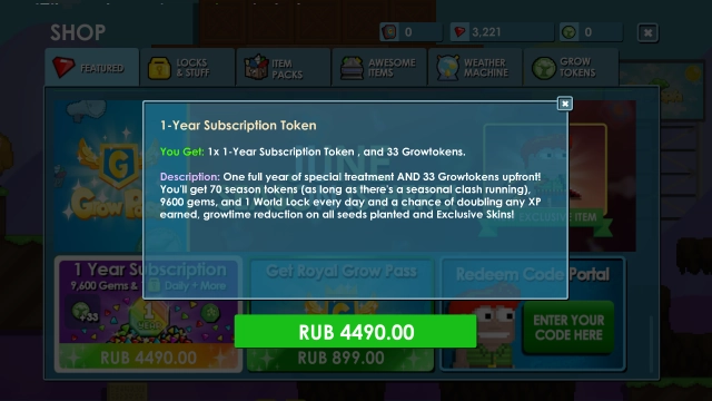 1 Year Subscription в Growtopia
