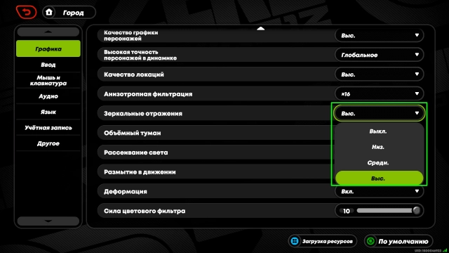 Настройка зеркальных отражений в ZZZ