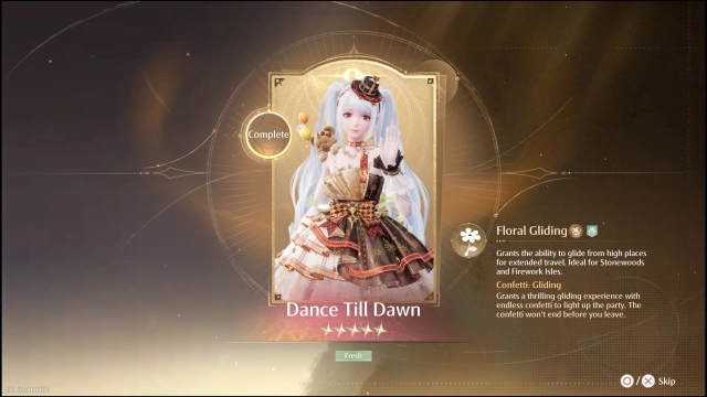 Аутфит Dance Till Dawn, открывающий способность Floral Gliding в Infinity Nikki