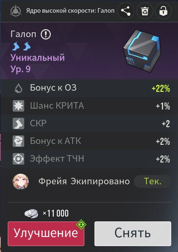 Стоимость улучшения модулей в Etheria: Restart