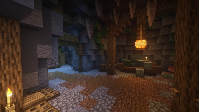 Шахта в Minecraft, созданная игроком