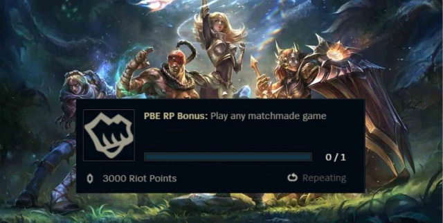 Начисление RP на PBE-аккаунт для приобретения контента
