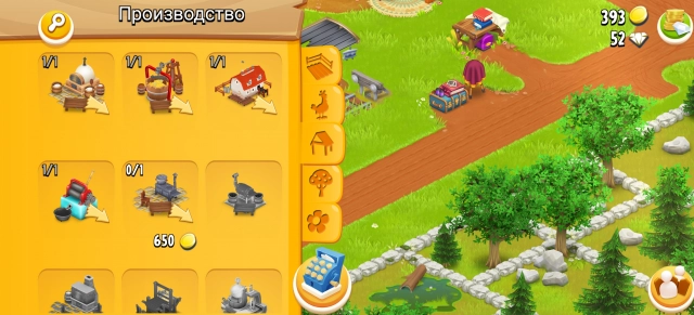 Производственные здания в Hay Day
