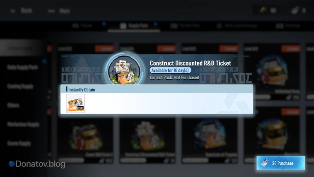 Punishing: Gray Raven — набор Construct Discounted R&D Ticket