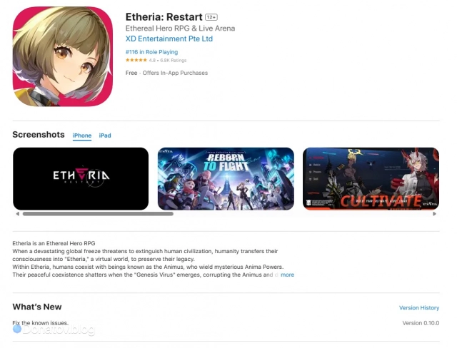 Etheria: Restart на iOS