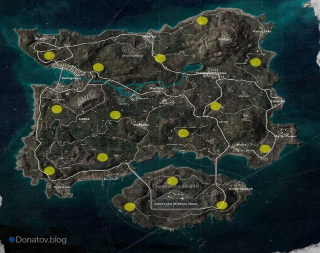 Карта потайных комнат в эрангель PUBG Mobile