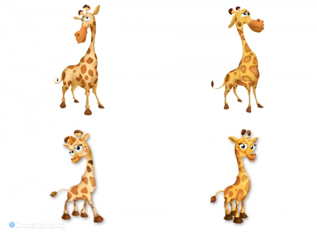 Жирафы и их детёныши в Hay Day