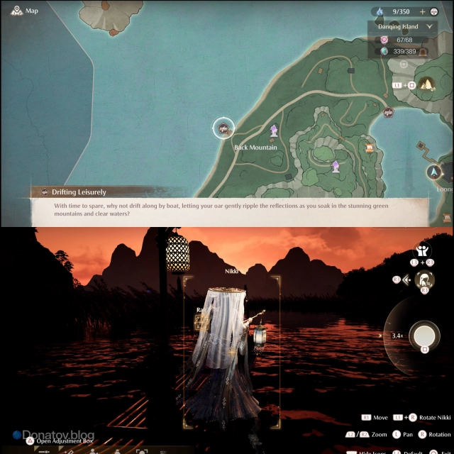 Местоположение порта Drifting Leisurely и фотография плота в Infinity Nikki