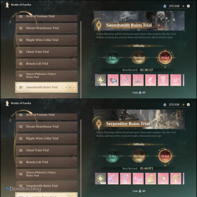 Swordsmith Ruins Trial и Serpentine Ruins Trial в Infinity Nikki