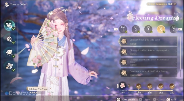 Day 5 ивента Fleeting Dreams в Infinity Nikki