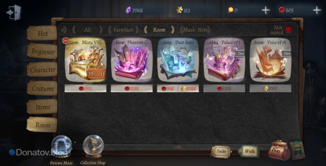 Раздел Room в Identity V