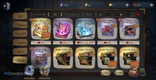 Раздел Room в Identity V