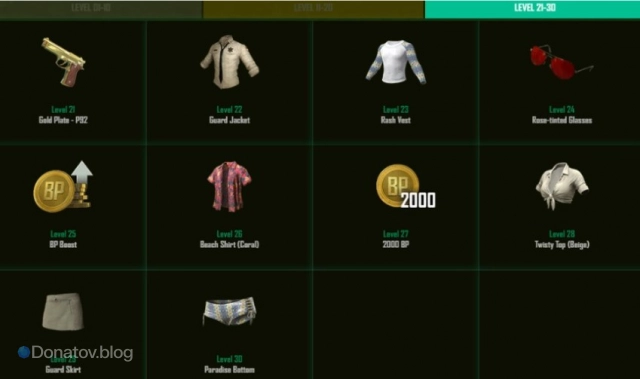 Награды Event Pass: Sanhok за 21-30 уровни