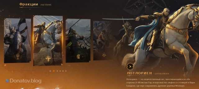 Фракции в Lotr: Rise to War