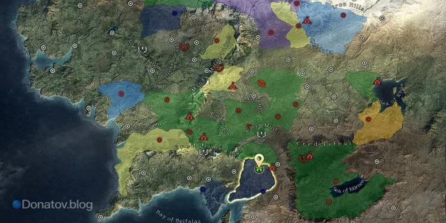 Карта мира в Lotr: Rise to War