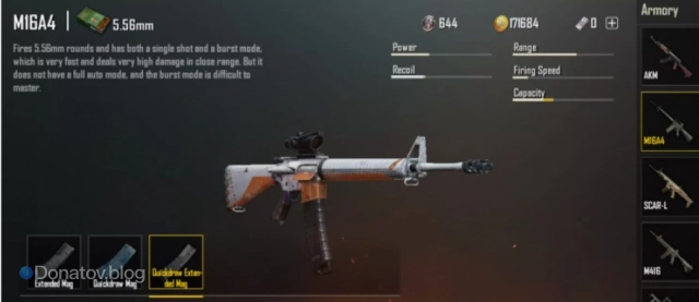 Винтовка М16A4 в PUBG Mobile