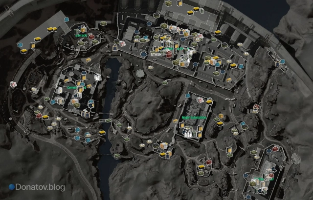 Контейнеры и другой лут на «Дамбе Зеро» в DeltaForceMaps