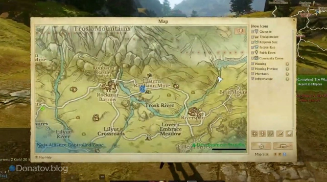 Внутриигровая карта в ArcheAge