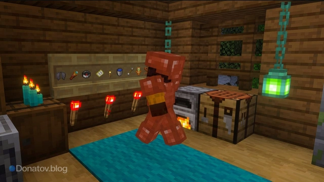 Медные полки в MInecraft