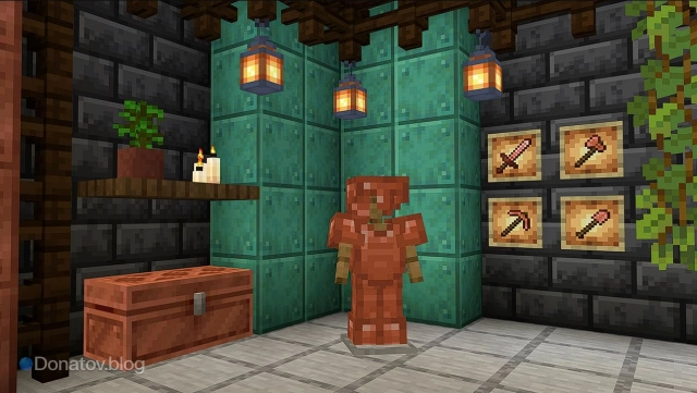 Медные инструменты и меч в MInecraft