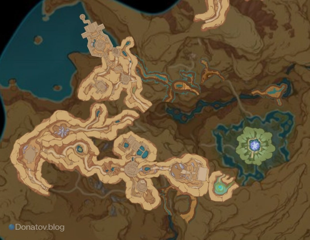 Отражение подземных уровней на карте от Genshin Impact Map