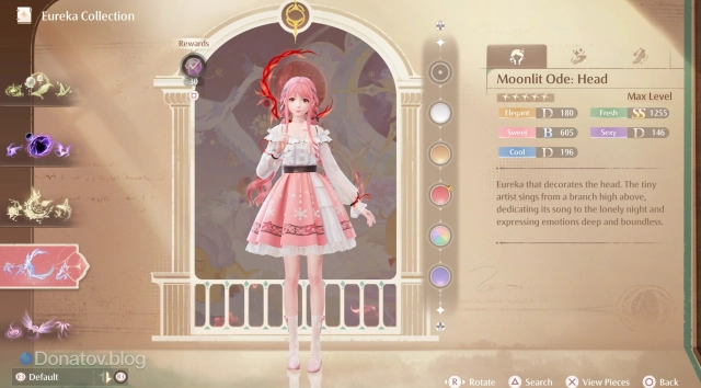 Награда за собранный сет эврики Moonlit Ode в Infinity Nikki