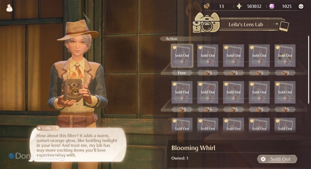 Ассортимент магазина Leila's Lens Lab в Infinity Nikki