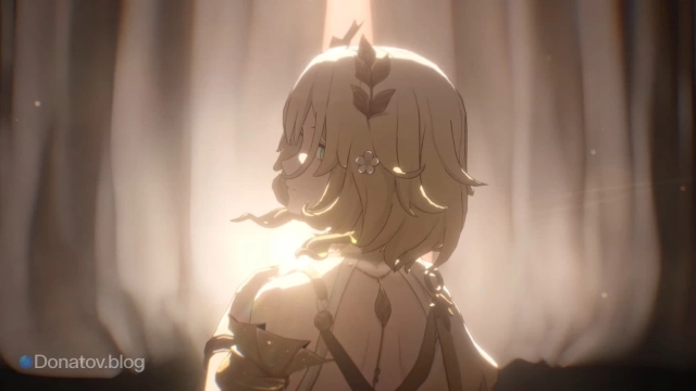 Отрывок с Аглаей из сюжетной кастцены в Honkai: Star Rail